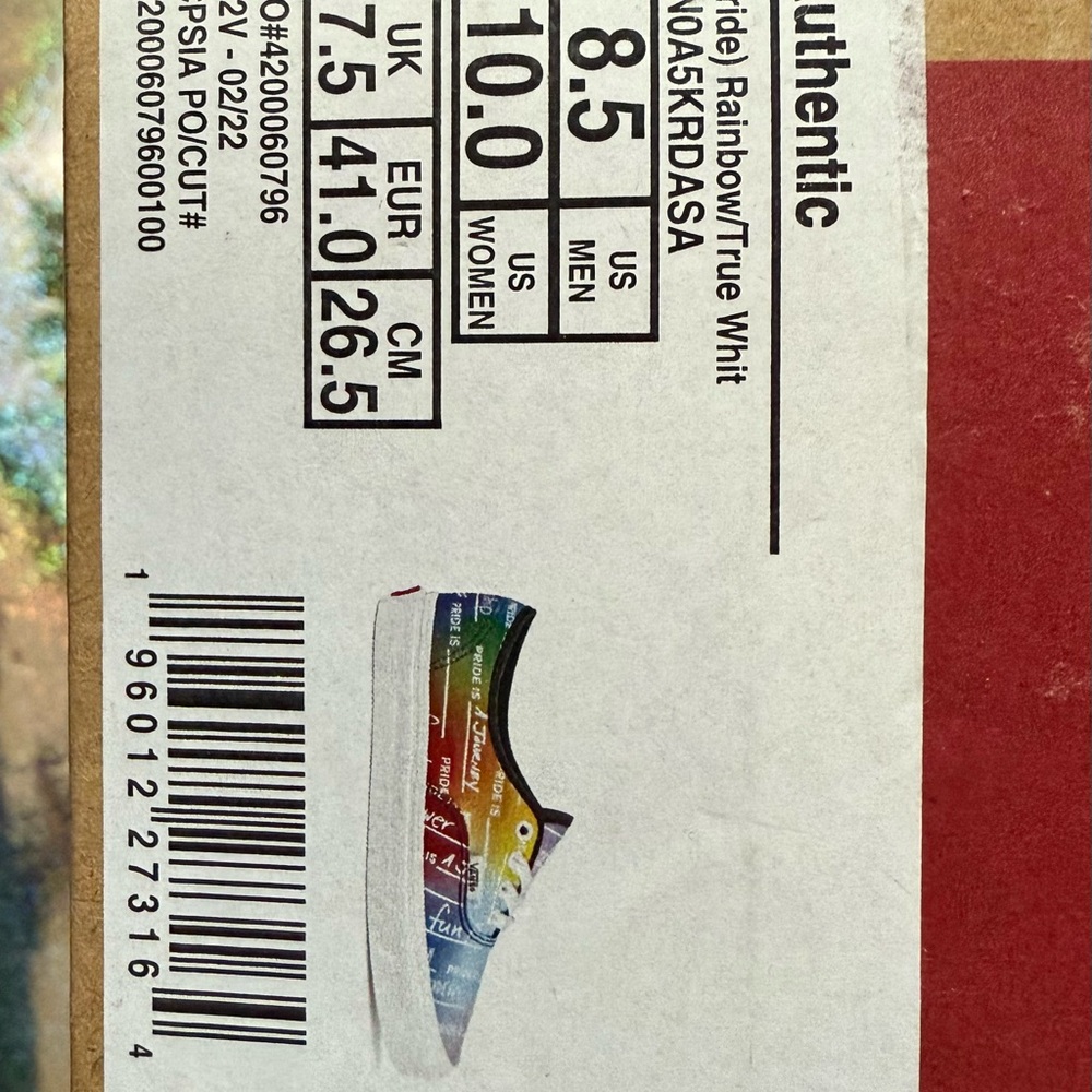 Vans Authentic Pride  Rainbow multi colored Shoes